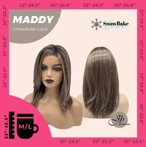 JBEXTENSION 18 Inches Pine Cones Pre-Cut Snowflake Lace Frontlace Glueless Wig MADDY SNOWFLAKE【PERMATEASE】【BENDY EAR TABS】- M/L