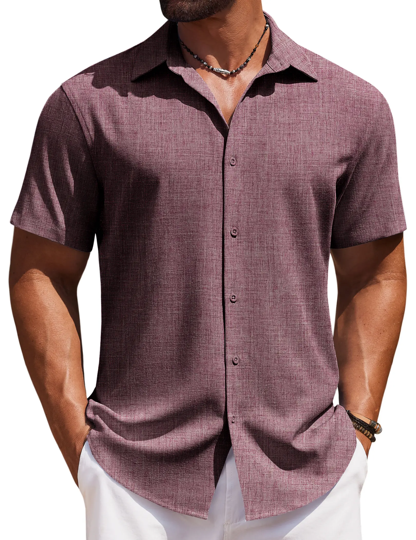 COOFANDY Mens Button Down Shirt Short Sleeve Casual Shirts Beach Summer  Linen Shirts Wedding Vacation Shirt - TikTok Shop