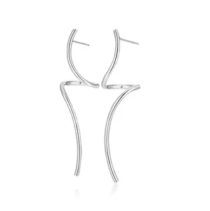 Aprilery Spiral Threader Earrings Twisted Curved Pull Through Earrings for Women Dangle