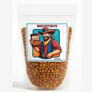 BBQ Soy Nuts 16oz Bag Roasted & Crunchy Snack High Protein High Fiber Plant-Based Gluten Free Healthy BBQ Flavored Soybean Snack