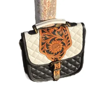 Women’s stylish, quilted puff style top handle purse