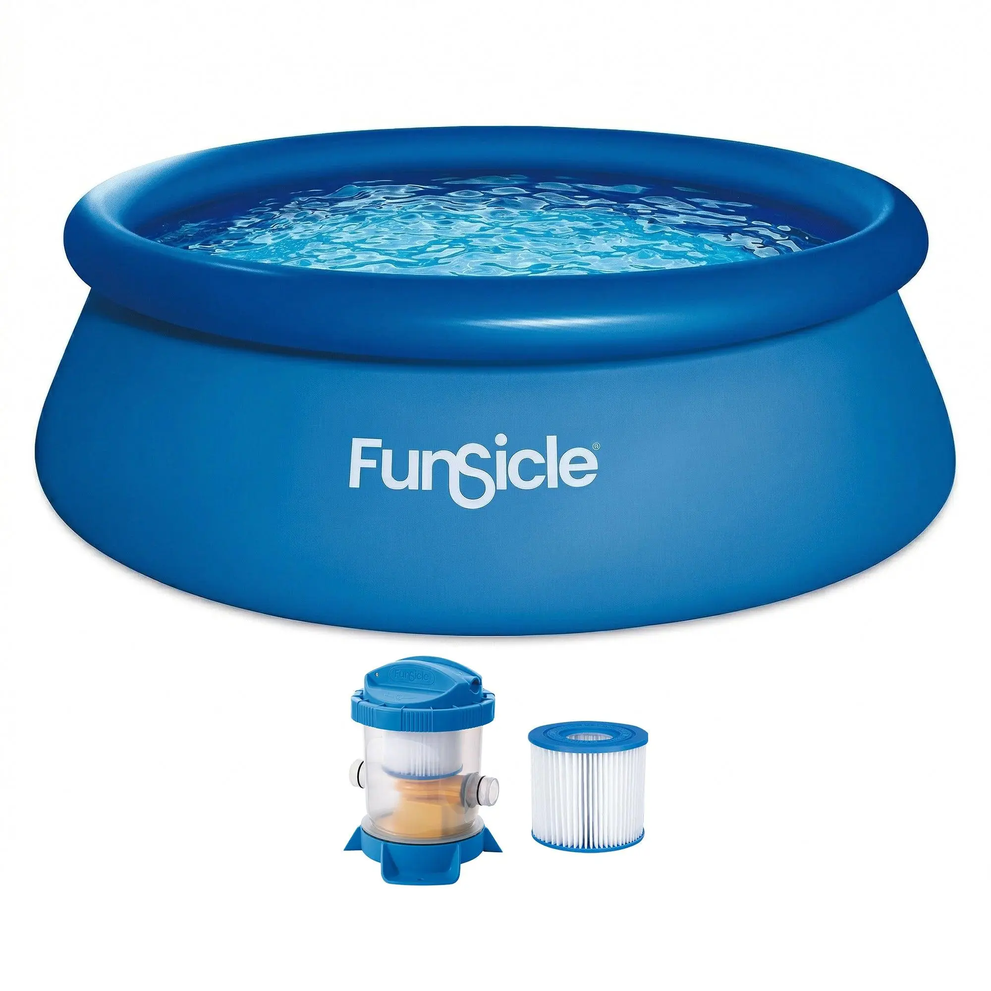 Funsicle 12' x 36" QuickSet Inflatable Ring Top Outdoor Above Ground Pool w/Pump