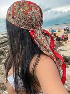 Paisley Print Faux Silk Women's Bandana, Versatile Neck Scarf & Headband, Stylish Accessory for Everyday Wear, Perfect Gift Idea