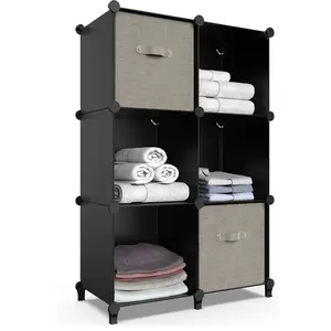 6-Cube Storage Organizer, Closet Organizer Storage Cabinet Shelf Bookcase Bookshelf,Storage Cubes Organizer Cabinet for Kids,Closet,Bathroom Racks