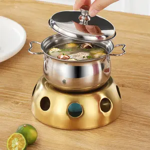 1pc Stainless Steel Teapot Warmer, Portable Outdoor and Home Alcohol Burner, Multi-Section Compatible Candle-Free Desktop Heat Source