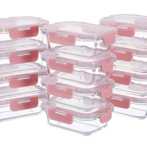 12 Pack Glass Food Storage Containers with Airtight Lids, Leak-Proof Meal Prep Containers for Leftovers, Dishwasher/Microwave/Oven/Freezer Safe