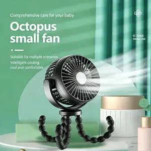 Octopus Handheld Fan, Three-Speed Wind Adjustment, Low Noise, USB Battery Charging, Long-Lasting, 360-Degree Rotation, Outdoor Use