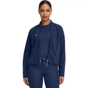 Med Couture Warm-Up Cropped Fleece Scrub Jacket