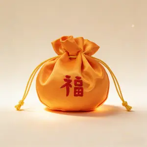 Handmade Luxury Embroidered Satin Pouch |     Artisanal Boho Chinese Style Gift Bag