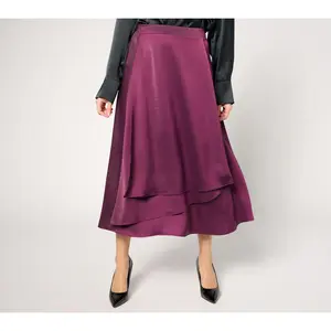 BEAUTIFUL by Lawrence Zarian Regular Satin Pull-On Skirt