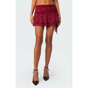 Edikted Women's Ruby Ruffle Lace Mini Skirt - Multicolor