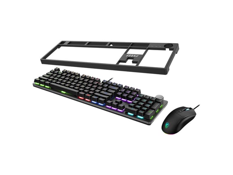 MSI Forge GK320 Combo RED US - Gaming RGB Keyboard & Mouse Set, Full Keys Anti-Ghosting, 12,800 DPI Optical Sensor, 13-Mode RGB, up to 12,800 DPI, Black
