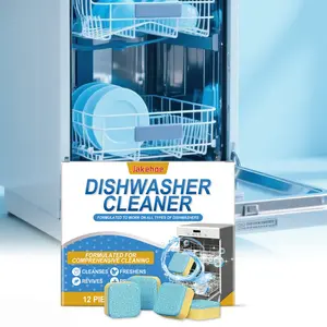 Dishwasher Cleaning Tablets, Oil Stain Remover, Rust Removal, Dishwasher Descaling, Dishwasher Care Effervescent Tablets, Does Not Damage Dishwasher
