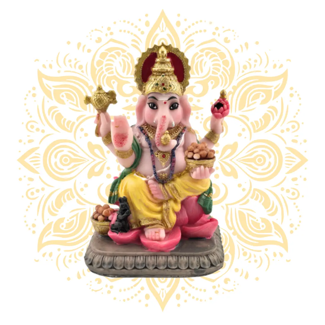 Polyresin Sitting Mini Ganesh 3.5''