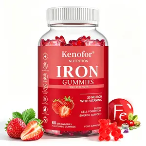 Kenofor Iron Gummies with Vitamin C - 20mg High Strength Energy Support