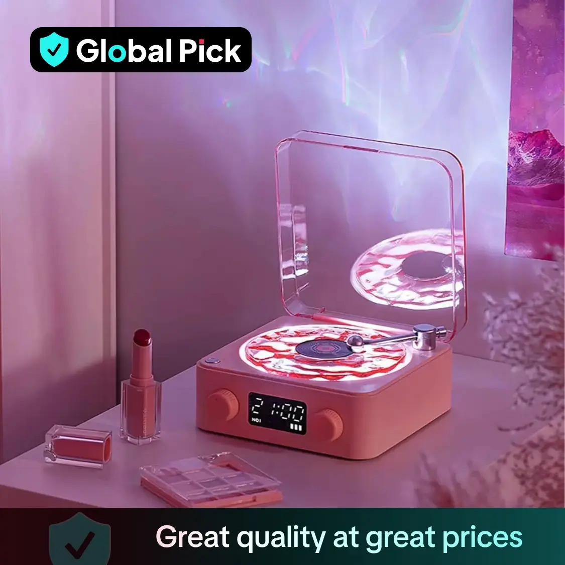 Wireless Speaker, Multifunctional Desktop Speaker with USB Port & AUX Input, Speaker with Environment Light Adjustment Modes, Halloween Gifts