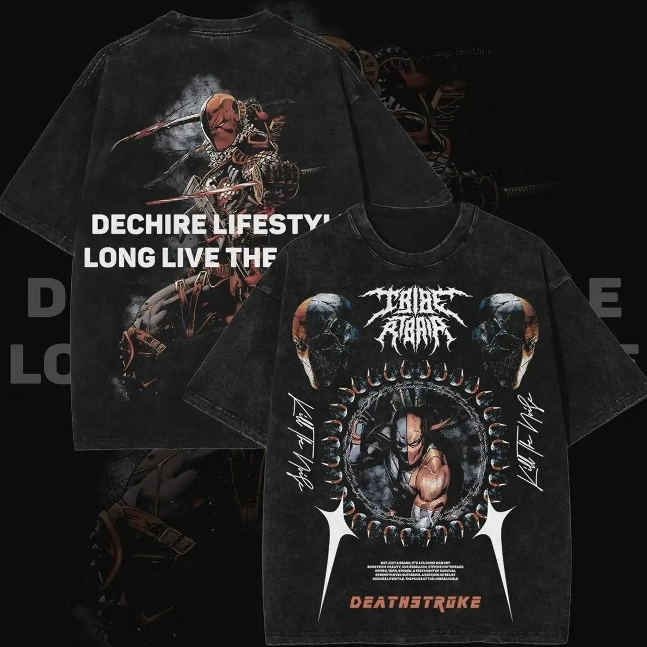 Vintage Deathstroke Inspired Graphic T-Shirt – Retro Elite Assassin Anti-Hero Streetwear Tee, Dark Tactical Combat Cotton Shirt XUD NF6