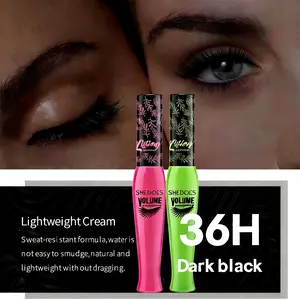 Two bottles of floral mascara, waterproof and sweat-proof, thick 4D, for big eyes, lengthening, shaping, and curling
