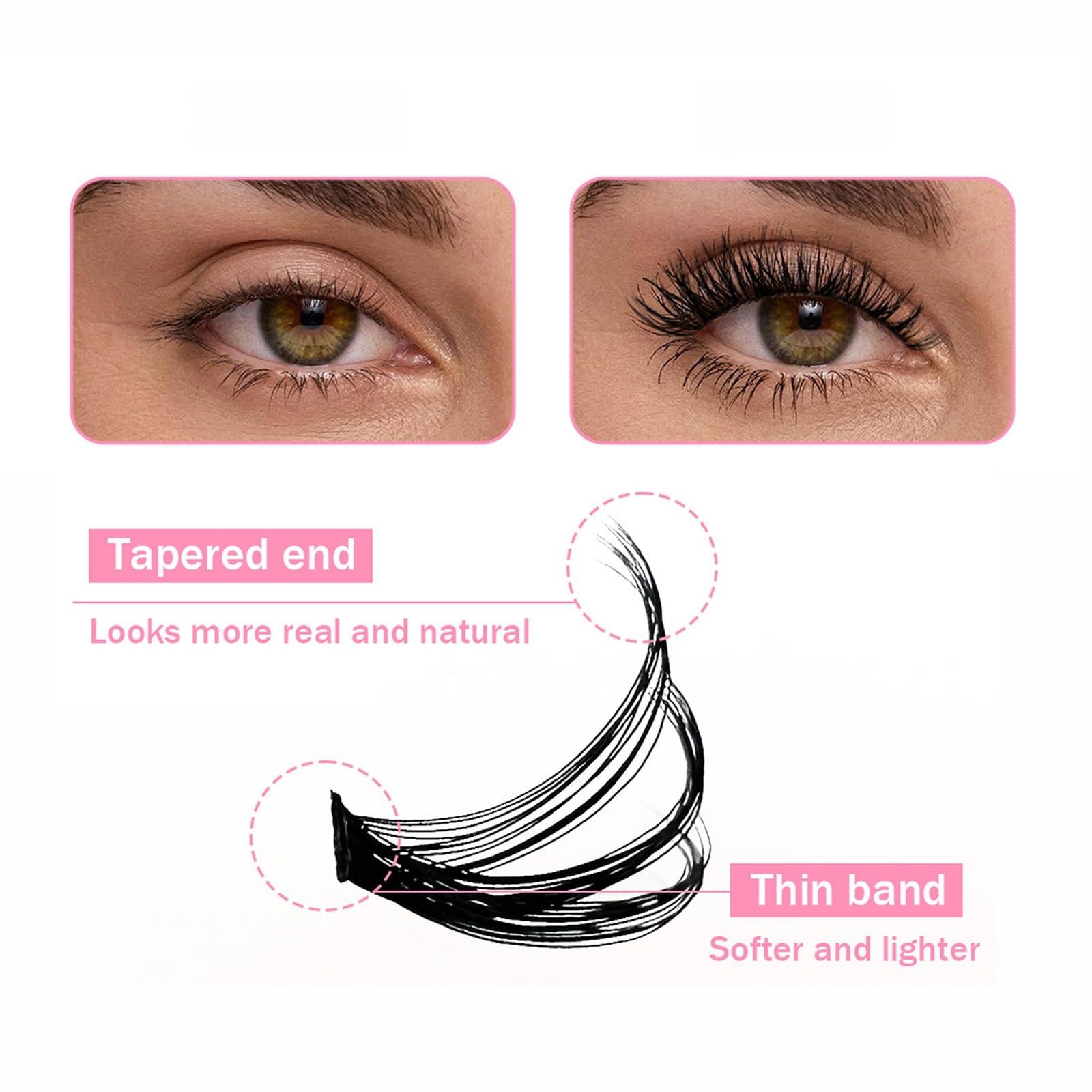 DIY Lashes – individual clusters or a complete kit to customize! Wet-look waterproof eyelash extensions, wispy manga kawaii doll lashes, feline lash look, Medusa Lash, handmade lashes. #SummerVibes