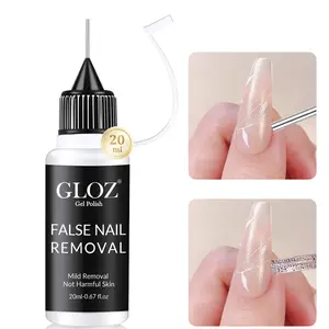 GLOZ Nail Glue Remover Gel for Press On Nails 20ML, Hema-Free Glue Off Easy Removal Debonder for Nail Tips, Regular Polish, Quick Glues & Semi-Cured Stickers, DIY Manicure Supply