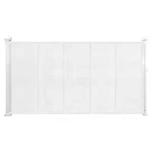 Retractable Baby Gate, 34 inch Tall, Extends up to 55 inch Wide, Retractable Gate for Kids Pets, Mesh Material, Easy to Install for Indoor Stairs, Doorways, Hallways, Playrooms, White