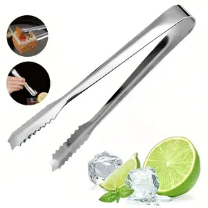 Stainless Steel Ice Tong, Practical Sugar Tong, Edge Clamp, Coffee Ice Clip, Self-Service BBQ Food Clip, Fruit Clip, Multi-Functional Kitchen Tool