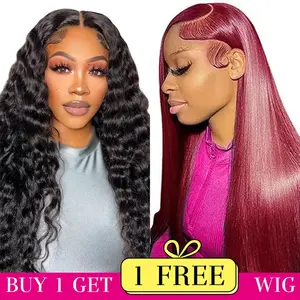 [Combo sale 28"&24"]"buy 1 get 2 wig" 13x4Jerry Curly Lace Front Wigs Human Hair withBaby Hair 180% DensityHuman Hair Wigs