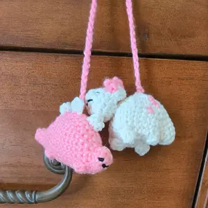 Pink/White Glow in the Dark Dino Buddies Car Charm (Black Cherry Scent)