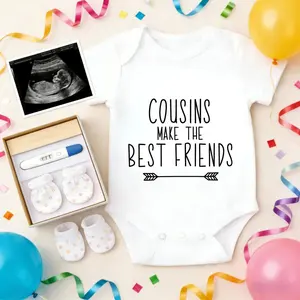 Cousins Baby Bodysuit | 100% Cotton Soft Breathable Infant Romper Cousins Make The Best Friends Print Matching Family Reunion Outfit Gift
