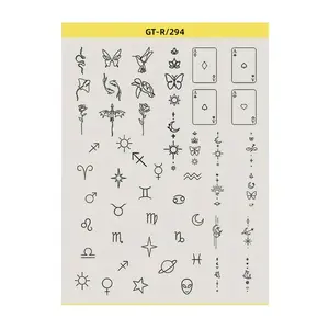 Pre-Drawn Tattoo Transfer Paper Roll, Pre-Drawn Patterned Tattoo Stencil Sheet, Easy Application Temporary Tattoos, Ideal for DIY Body Art