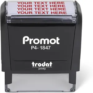 Self Inking Custom Stamp - Up to 4 Lines of Personalized Text, Customized Address Stamp with Easy to Change Ink Cartridge (Medium)