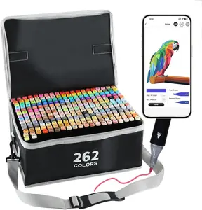 KIDGENIUS 120/168/262 Vibrant Colors Alcohol Markers, Dual-Tip Waterproof Quick-Dry Refillable Art Pens for Sketching, Drawing, Anime, Landscape & Fashion Illustration, Premium Craft Supplies, Perfect Easter Gifts