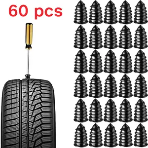 60PCS Tire Repair Rubber Nails Kit | Fast Self-Service Screw-In Tubeless Tire Puncture Repair Tool for Cars, Motorcycles, Trucks & Tractors