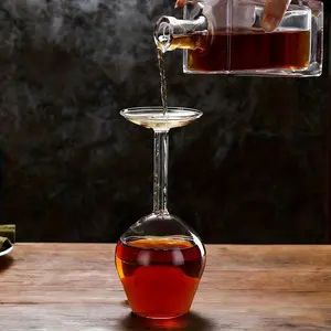 Creative Inverted Wine Glass, 13.53 Oz, Unique Design, High-End Feel, Glass Material, Perfect for Wine, Home Decor, Artistic Atmosphere
