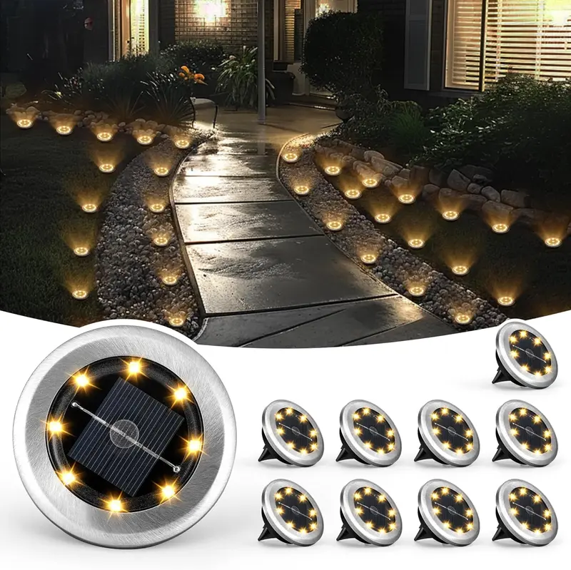 6 Pcs Solar Powered Driveway Markers Driveway Lights