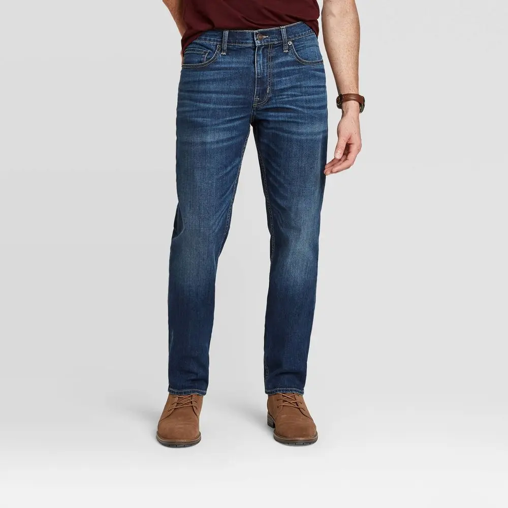 Goodfellow & Co Men's Mid Rise Relaxed Leg Athletic Ankle Jeans Midweight