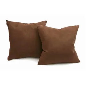 Living Health Products MS-18x2-CH Microsuede Deco Pillow - Chocolate 18x18 Feather and Down Filled Pillows