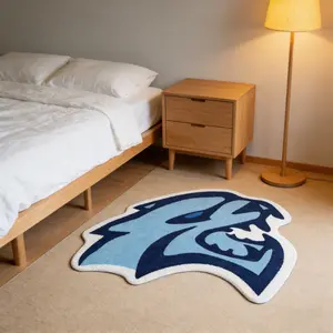 Abstract Wolf Head Carpet, Soft Plush Rug for Living Room Bedroom, Street Style Home Decor, Unisex Design, Ideal Gift, Abstract Area Rugs