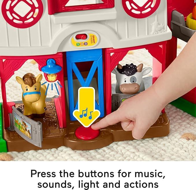 Fisher-Price Little People Toddler Learning Toy Caring for Animals Farm Playset with Smart Stages for Pretend Play Kids Ages 1+ years​