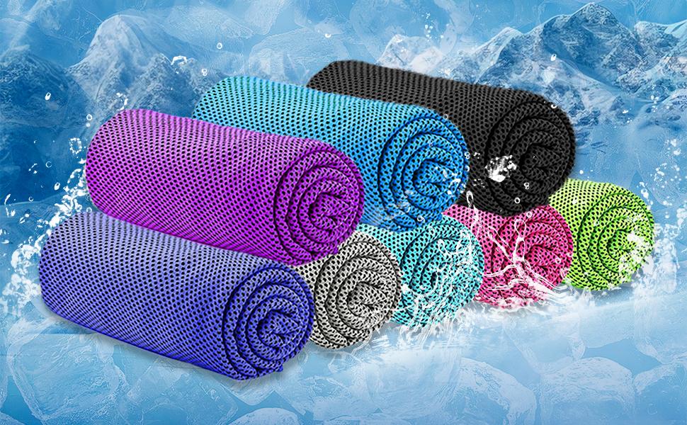 Set Of 4 Cooling Towels Measuring 40X12 Inches Made Of Soft Breathable Microfiber Ideal For Yoga, Running, Workouts, Gym, Camping, And Various Outdoor Activities