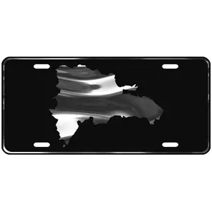 CustoMonsterDesigns Dominican Republic Map Heavy Duty Aluminum License Plate
