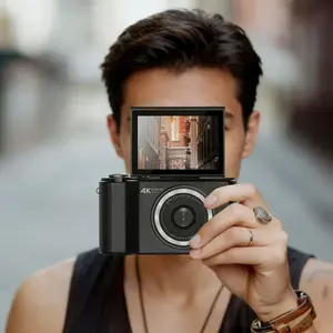 Foldable Screen Portable Pocket Vlog Camera, 32GB SD Card, Selfie Timer, Image Stabilization, 16x Digital Zoom, Ideal Gift for Teens