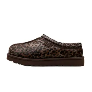 UGG Tasman Caspian Slipper 'Burnt Cedar Cheetah' Women's Perfect Slipper Leopard Print Slip On Cozy Fur for Fall & Winter House Shoes Girl