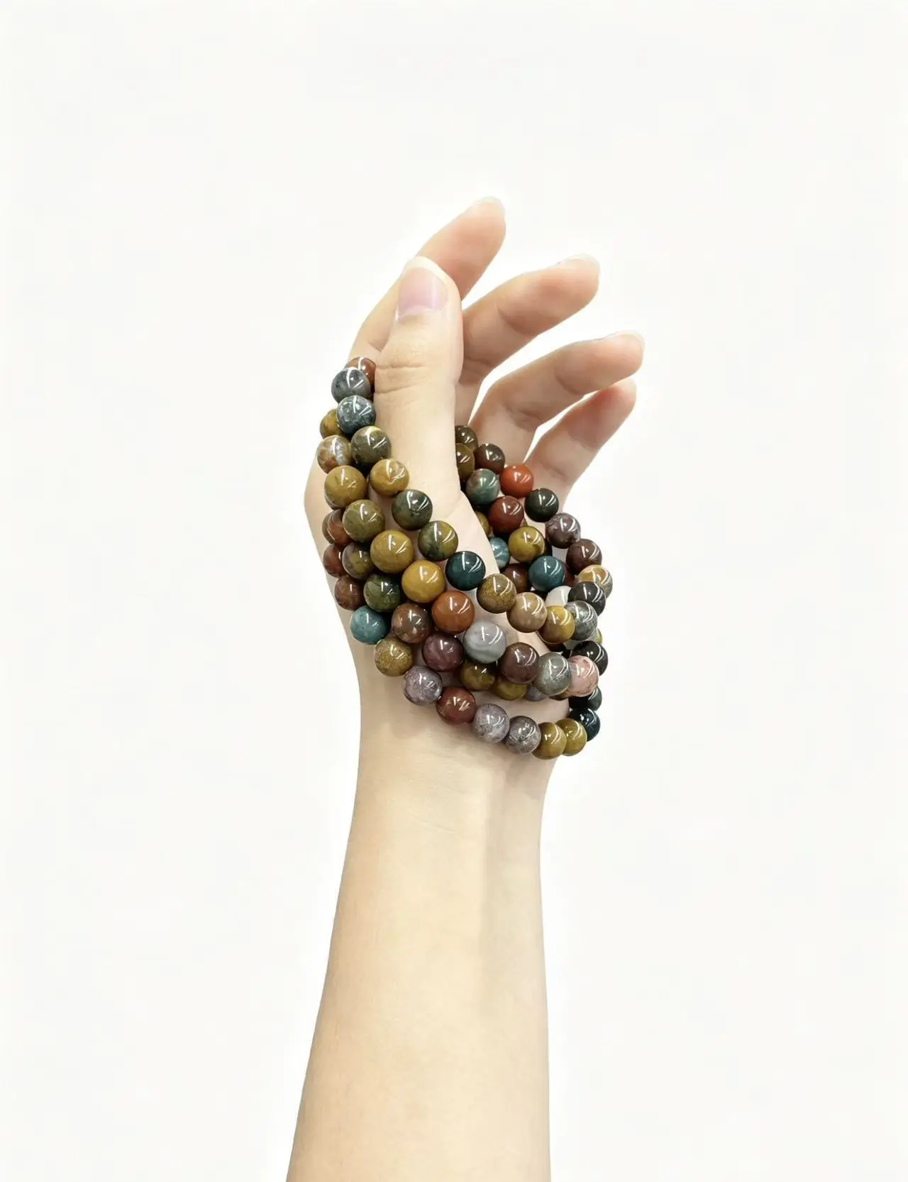 Exquisite Ocean Jasper Beaded Bracelet, 8mm Handmade Natural Gemstone Jewelry for Emotional Healing, Gift for Men & Women, Exquisite Bracelet, High Quality Bracelet