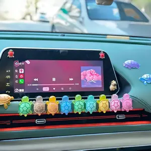 10pcs Glow-In-The-Dark Mini Turtle Figurines, Random Colors, Car Interior Decor, Office Desk Decoration, DIY Landscape, Holiday Decor