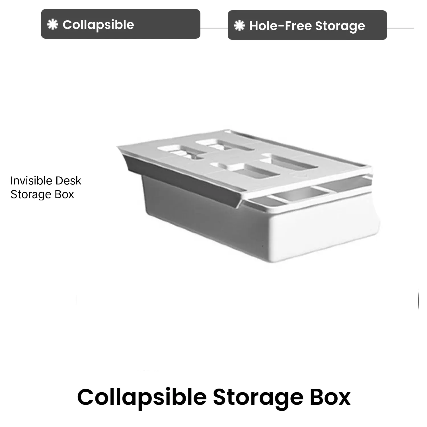 Under-table drawer-style storage box,Middle,Collapsible,clear,foldable,jewelry,dresser,deck,bread,organizer,vial,case,room,transparent,plastic,memory,essential,accessory,,makeup,brush,holder,fabric,bin,coffee,bar,decor