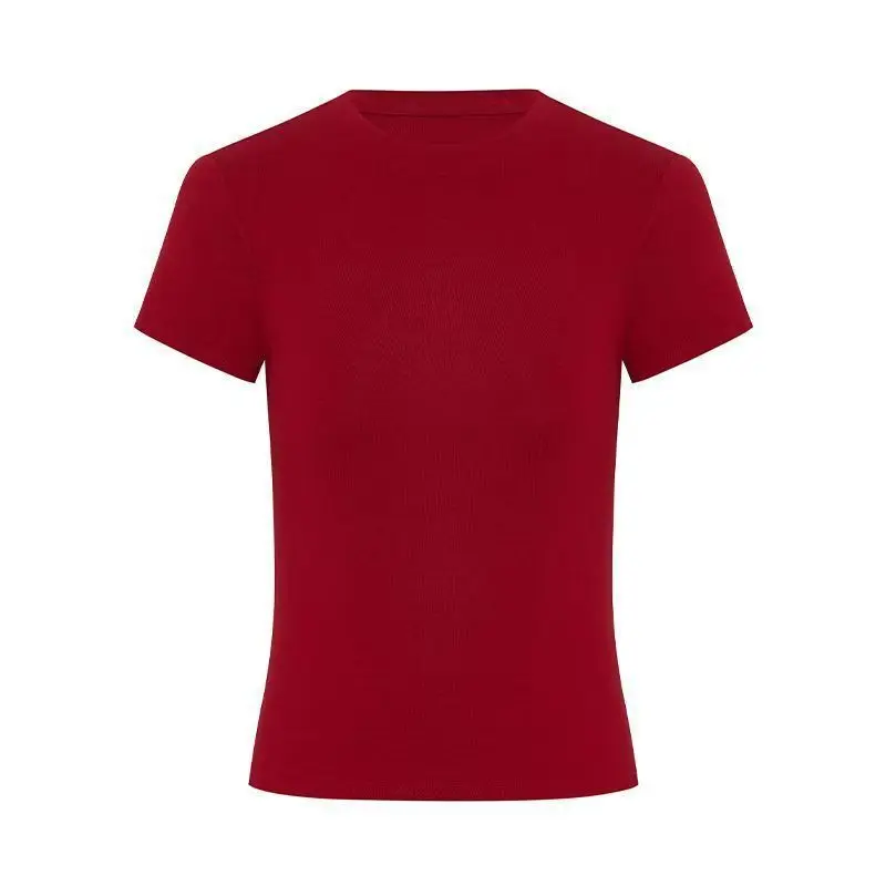 Red short-sleeved t-shirt for women, summer