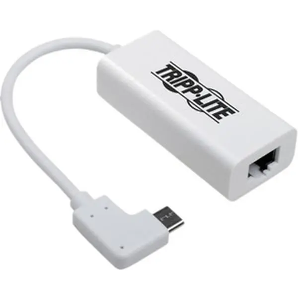 Tripp Lite U436-06N-GBW-RA Thunderbolt 3 Gigabit Ethernet Card with Ethernet Port, Reversible C Connector, Right-Angle Design