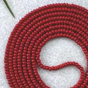 PURE RED - Tie On Waist Beads - 45 to 60 inches Waistbeads - Red Waistbeads - Chakra Waistbeads - Made By Venus Waistbeads