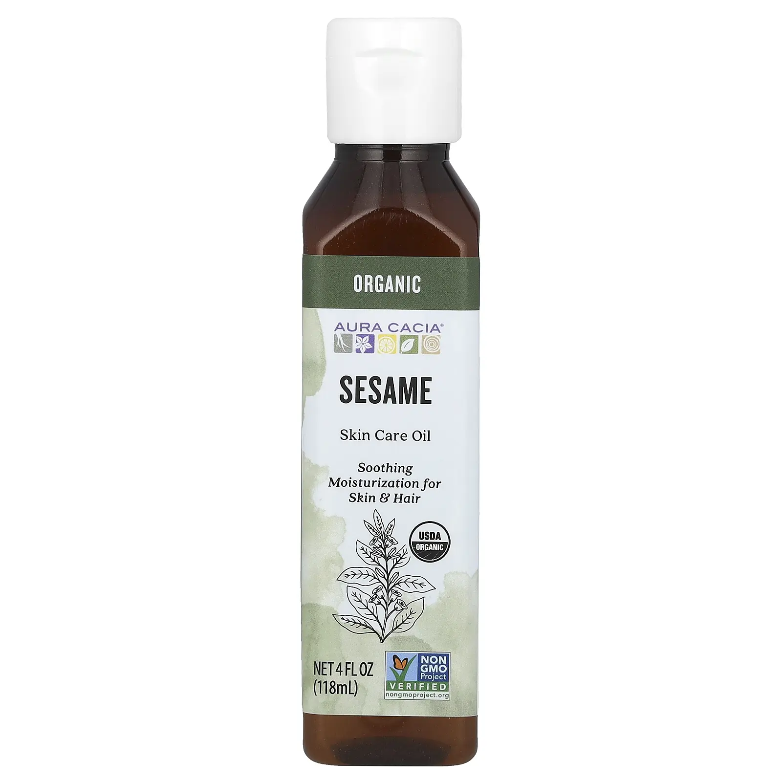 Aura Cacia Organic Skin Care Oil, Sesame, 4 fl oz (118 ml) Aura Cacia Organic Skin Care Oil, Sesame, 4 fl oz (118 ml)
